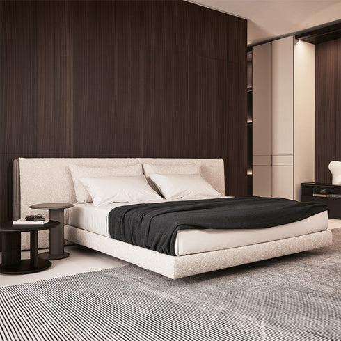 Anstice Linen Fabric Wide Headboard Luxury Bed Frame